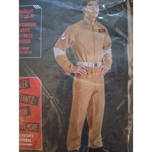 Ghostbusters Adult Standard Costume Tan Jumpsuit Belt Name Tags 981 Size 44